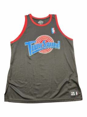 Space Jam Tune Squad Bugs Bunny #1 Black Mesh Basketball Jersey Size Medium